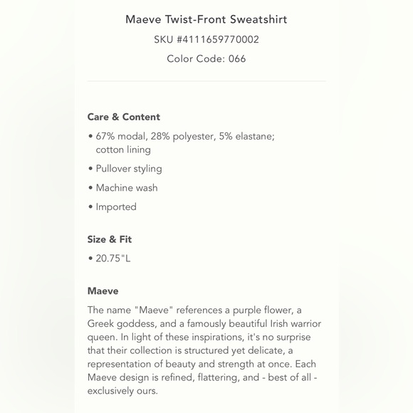 🌺Anthropologie Maeve Twist-Front Sweatshirt🌸🌺 - Picture 5 of 12